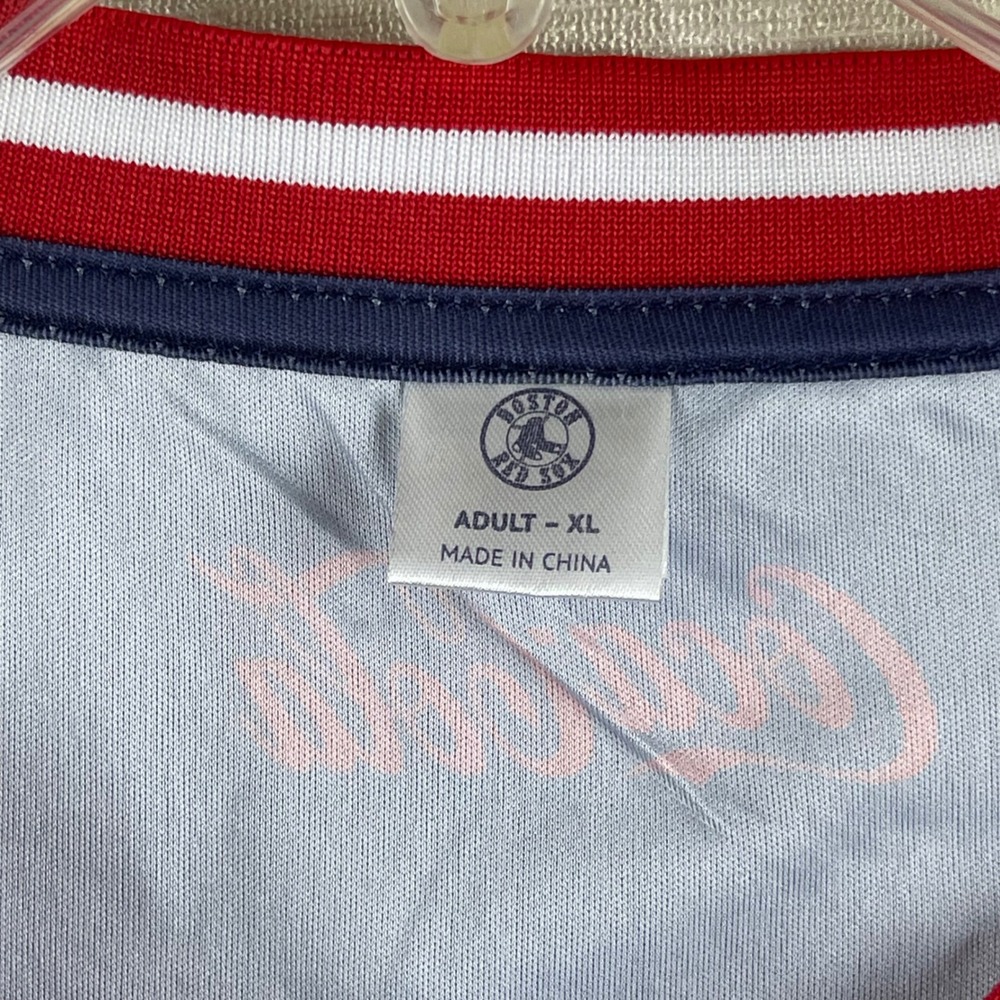 Boston Red Sox Jersey Men XL Navy Blue Excellent Coca-Cola Stars USA Flag MLB - Picture 5 of 9